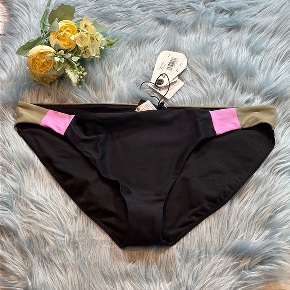 NWT Prana Tulum Bikini Bottom in Black Color Block - Picture 1 of 9